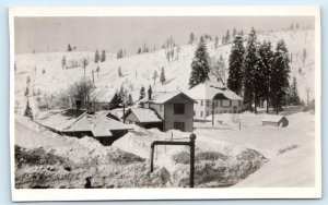 RPPC BLUE CANYON, CA California~HOTEL? BUILDINGS Railroad Placer County Postcard