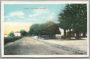 SOUTH AFRICA PAARL MAIN STREET ANTIQUE POSTCARD w/ COAT OF ARMS OF CAPE COLONY