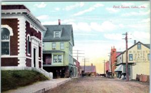 LEBEC, Maine  ME    BANK SQUARE Street Scene  ca 1910s  Postcard 