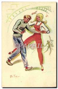 Old Postcard Fancy Dance Woman Be Bop by Alice Huertas