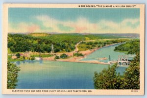 c1940 Lake Taneycomco Missouri Postcard Ozarks Land Million Smiles Electric Park