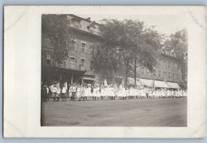 c1910's Patriotic Childrens Parade Portland Maine ME RPPC Photo Antique Postcard