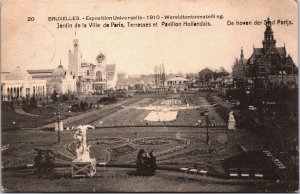 Belgium Brussels Exposition Jardin de la Ville de Paris Vintage Postcard C148