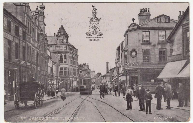 Manchester; St James' Street, Burnley PPC By GD&DL, 1908 To Miss Coop, Prestwich