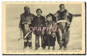 Old Postcard Polar In the polar ice The first Catholic Mission Eskimo family ...