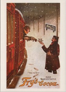 Advertising Postcard - Frys Cocoa Drink, Beverage, Winter Train Scene RR16721