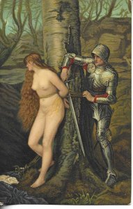 The Knight Errant by Millais Fine painting old vintage Stengel postcar # 29266