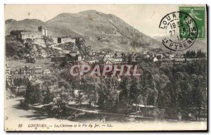 Old Postcard Lourdes Le Chateau And The Pic Du Jer