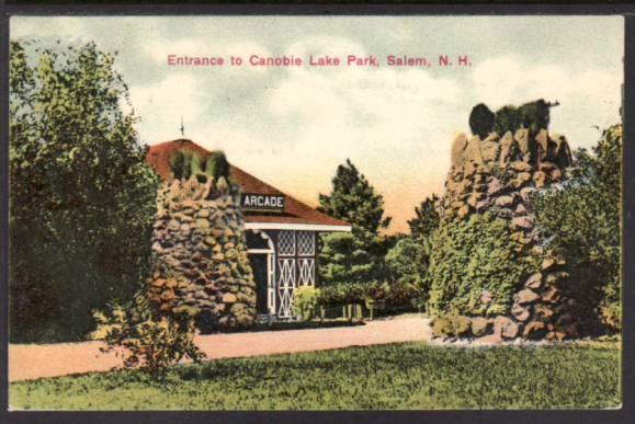 Entrance to Canobie Lake Park,Salem,NH Postcard 