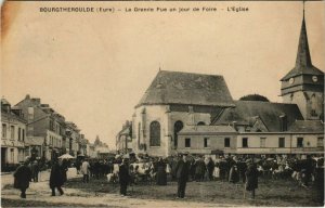 CPA AK BOURGTHEROULDE-La Grande Rue un jour de Foire-L'Église (43106)