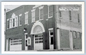 1960's MT MOUNT AIRY MARYLAND MD OLD VOLUNTEER FIRE DEPARTMENT BUILDING POSTCARD