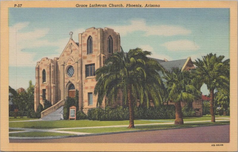 Postcard Grace Lutheran Church Phoenix Arizona AZ