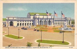 Union Statin and Columbus Memorial Fountain Washington D.C. Train Unused 