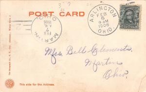 E27/ Arlington Ohio Postcard 1906 Homes Sailboat Hancock County