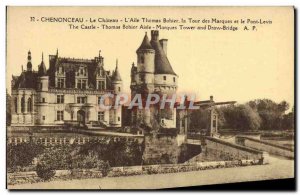 Old Postcard Chateau Chenonceau L & # 39Aile Thomas Bohier Tower Marquesas an...