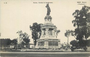 Miret Real Photo Postcard Mexico Estatua de Cuauhtemoc statue 