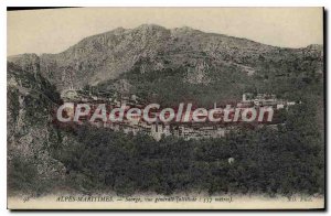 Old Postcard General view Saorge