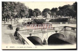 Postcard Old Nimes on Fountain Garden