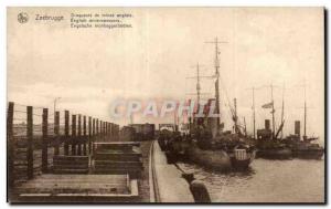 Old Postcard Zeebrugge Minesweepers EngIish English mine sweepers Engelsche