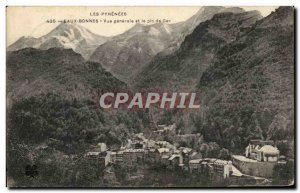 Old Postcard The pyrenees good Eaux Vue Generale and the peak of Ger