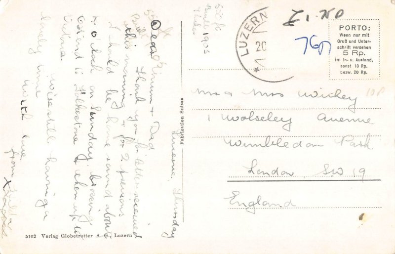 Switzerland Buergenstock Lift Hammetschwand Elevator vintage postcard