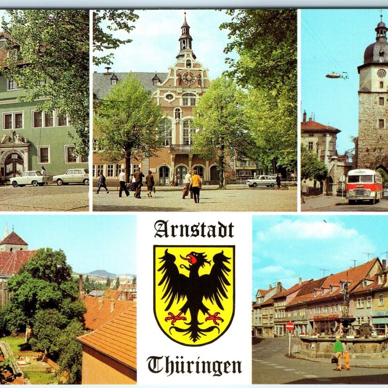 c1970s Arnstadt, Ilm-Kreis, Thuringia Germany Greetings Multi View 4x6 PC Vtg M6