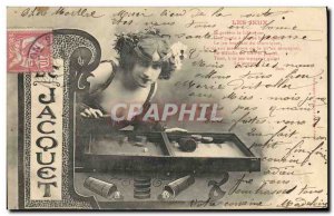 Postcard Old games Bilboquet Jacquet Woman