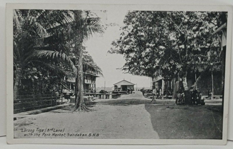 Lorang Tiga Sandakan BNB Malaysia Vintage Postcard