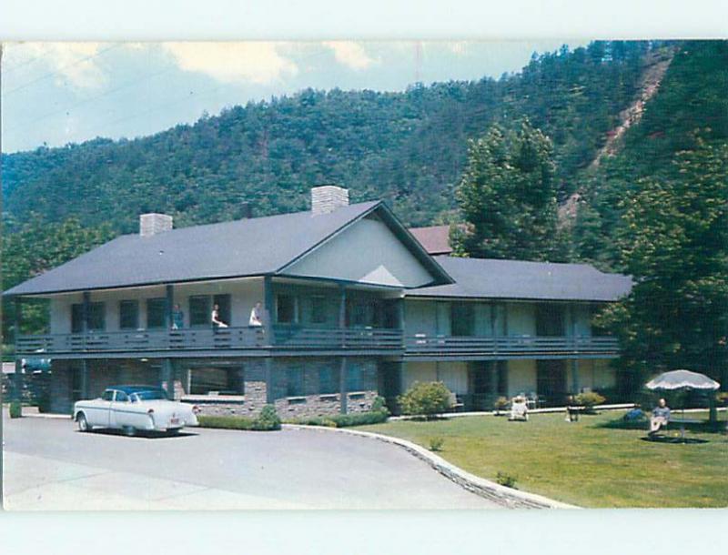 Unused 1950's OLD CARS & WHALEY MOTEL Gatlinburg Tennessee TN u7379-22