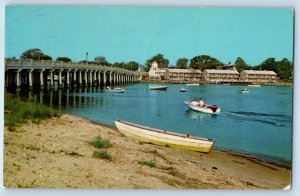 1962 Cape Cod Massachusetts Postcard View Bass River Bridge West Dennis Yarmouth