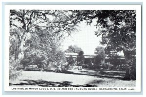 c1940's Los Robles Motor Lodge U.S 40 Auburn BLVD Sacramento CA Vintage Postcard