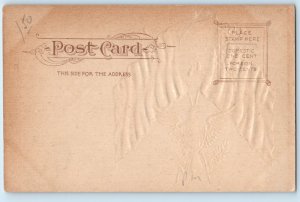 United States Postcard American and Mexican Flag Eagle Embossed c1905