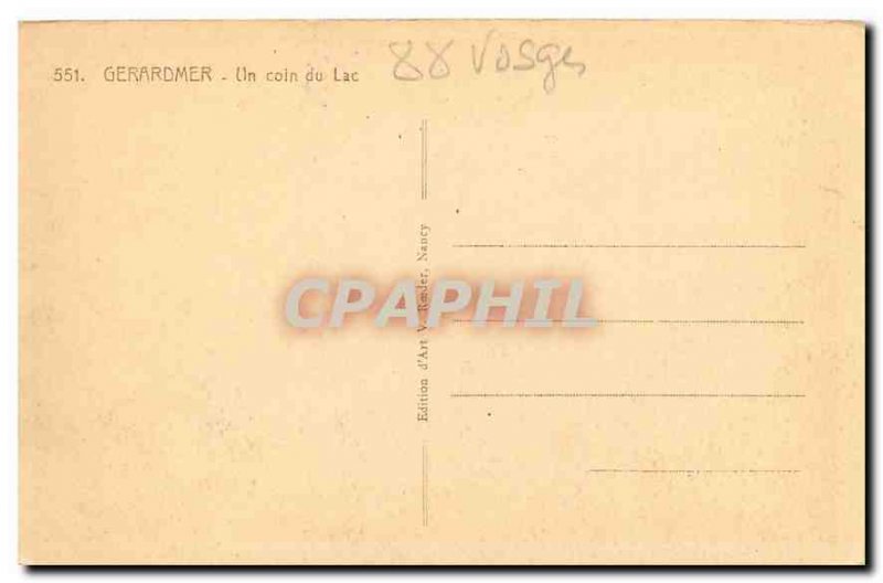 Old Postcard Gerardmer Un Coin du Lac