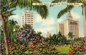 postcard Miami, FL - Hotel District as seen from Bayfront Park
