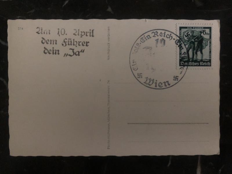 1938 Vienna Germany RPPC real picture Postcard cover the leader as animal lover