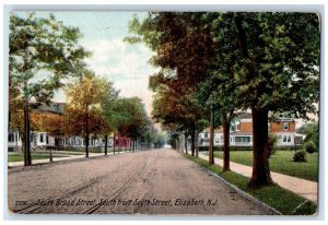 1907 South Broad Street South From South Street Elizabeth New Jersey NJ Postcard 