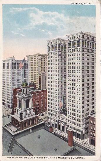 View Of Griswold Street From The Majestic Building Detroit Michigan 1917