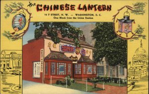 Washington DC The Chinese Lantern Restaurant Linen Vintage Postcard