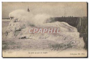 Old Postcard Marseille La Jetee A day of storm