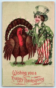 Turkey Uncle Sam Thanksgiving Postcard