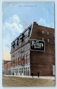 REGINA, Saskatchewan Canada ~ THE KING'S HOTEL Street Scene c1910s  Postcard