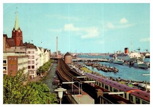 Railroad in Hamburg Germany Train Postcard Posted 1968