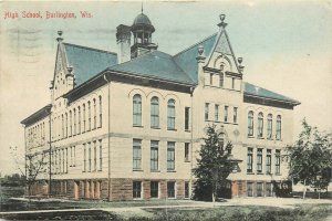 1908 Burlington Wisconsin High School Occupation Reinardy Postcard 26-464