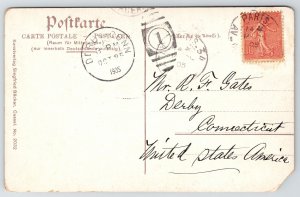 Gruss Aus Hessen Germany~Young Pair Closeup~Stand Behind Rustic Footbridge? 1905