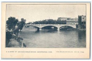 c1910's A Glimpse Of Second Avenue Bridge Cedar Rapids Iowa IA Unposted Postcard