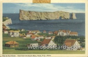 Vue du Sud Ouest, South-West Perce, PQ Canada Unused 