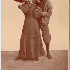 c1910s Comic Baseball Romance PC Sport Humor Love Athletic Couple Balk Pose A23