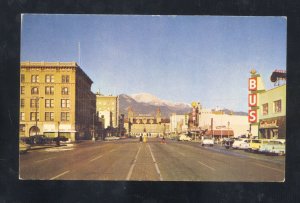 COLORADO SPRINGS COLORADO PIKES PEAK AVENUE DOWNTOWN VINTAGE POSTCARD