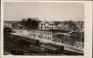 High Point NC North From RR Train Station RR Cars c1910 Real Photo Postcard