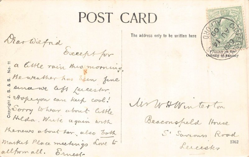 B183 England 1909 Shrimping Chapel St Leonard's Carriage Dog Children  p...